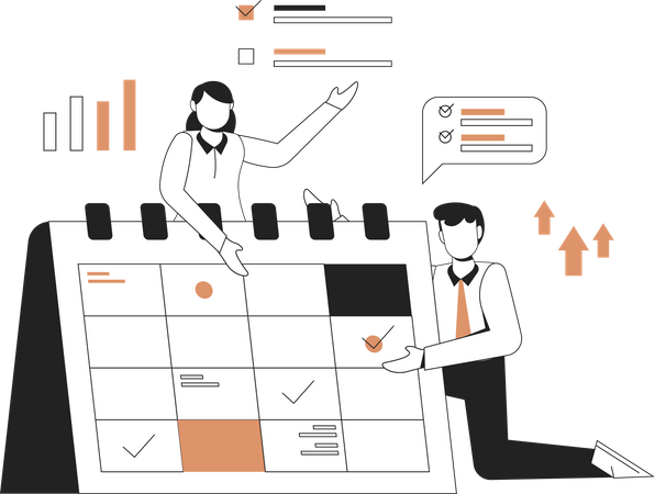 Business planning schedule  Illustration