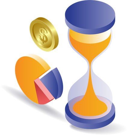 Business planning time hourglass  Illustration