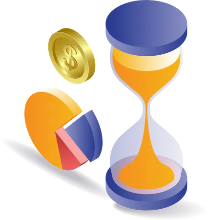 Business planning time hourglass  Illustration