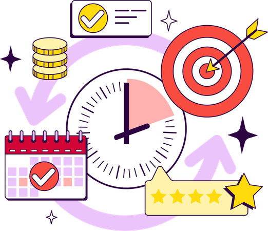 Business Planning with business target  Illustration