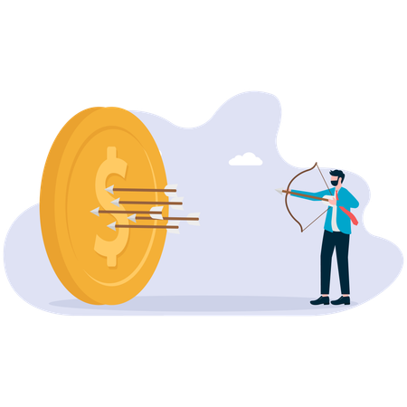 Business pointing finance target  Illustration