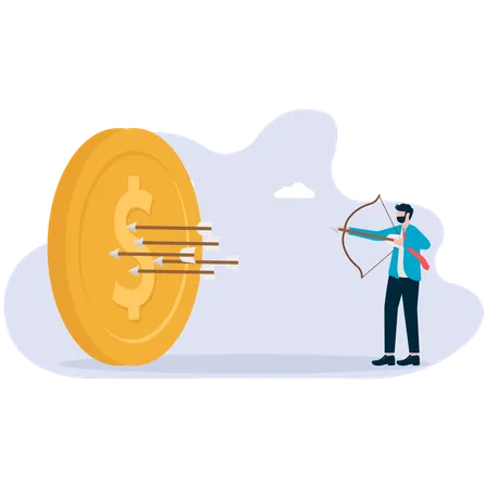 Business pointing finance target  Illustration