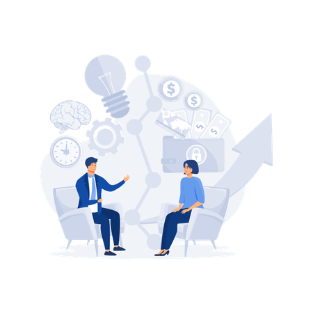 Business porters a successful team  Illustration