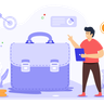 person with briefcase illustration