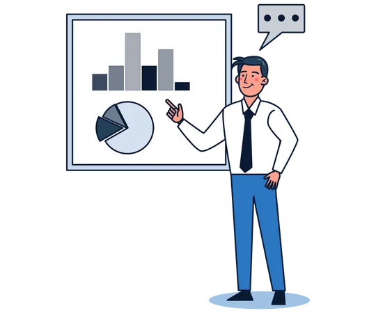 Unternehmen präsentiert Geschäftsdiagramm  Illustration