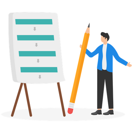 Business preparing workflow  Illustration