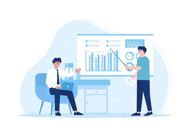 Business presentation and business analysis  Illustration