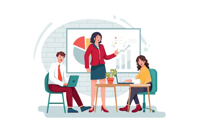 Business presentation and training  Illustration