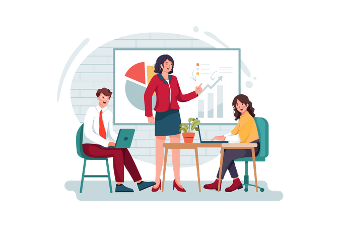 Business presentation and training  Illustration