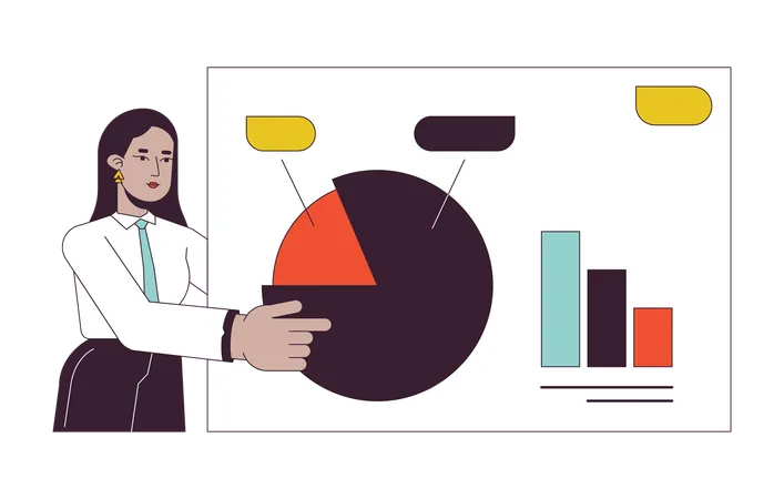 Business presentation giving by woman  Illustration