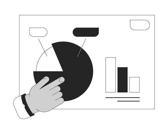 Business presentation pie chart pointing  Illustration