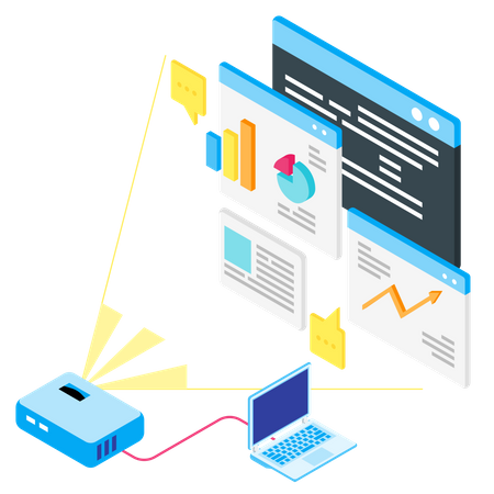 Business Presentation Projector  Illustration