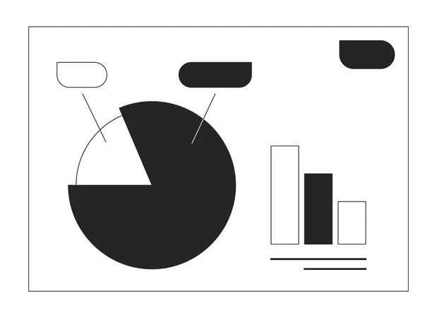 Business presentation slide with charts  Illustration