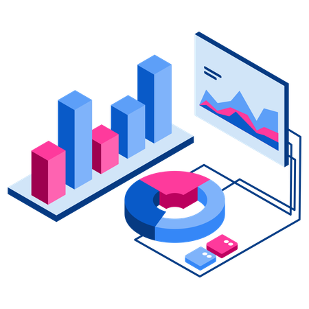 Business Presentation with pie chart  Illustration