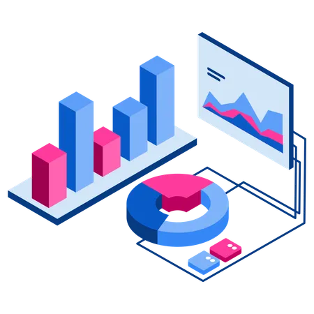 Business Presentation with pie chart  Illustration