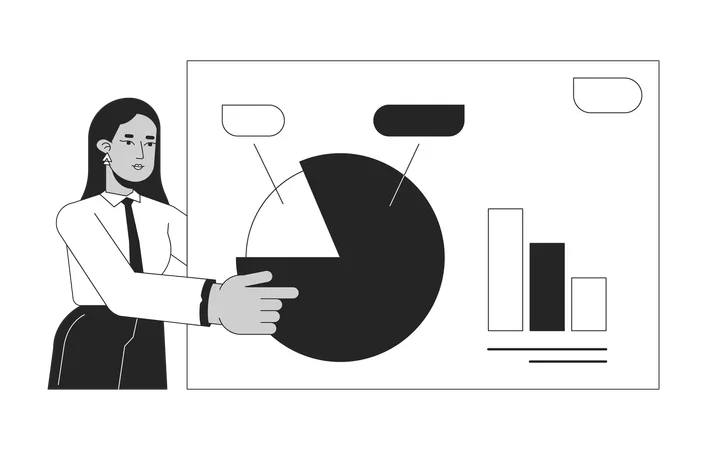 Business presentation woman  Illustration