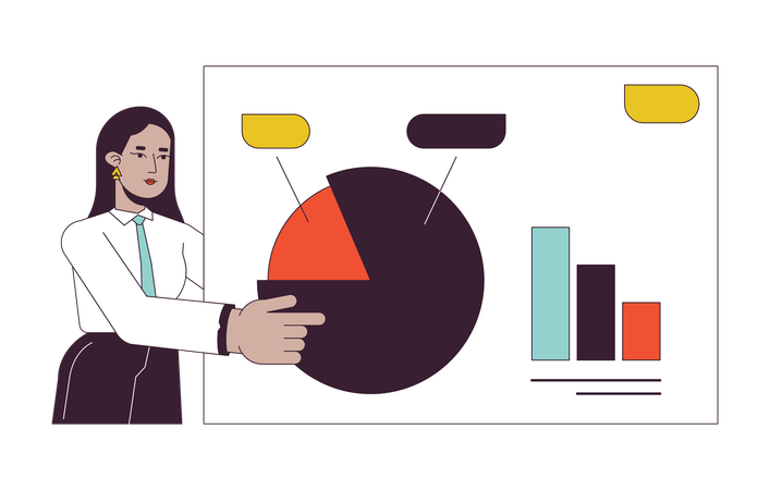 Business presentation woman  Illustration