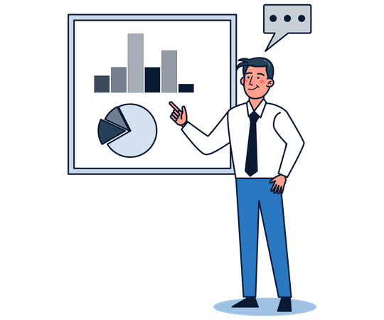 Business presenting business graph Illustration
