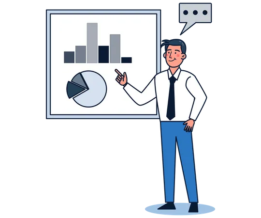 Business presenting business graph  Illustration