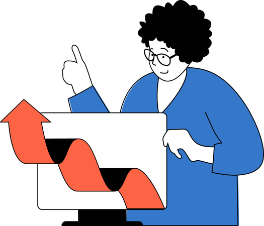 Business presenting business growth  Illustration