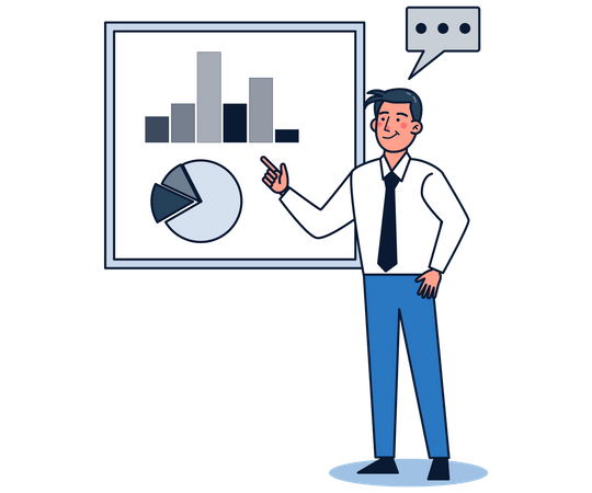 Business presenting business graph  Illustration