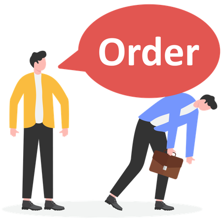 Business problems with leader  Illustration