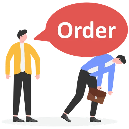 Business problems with leader  Illustration