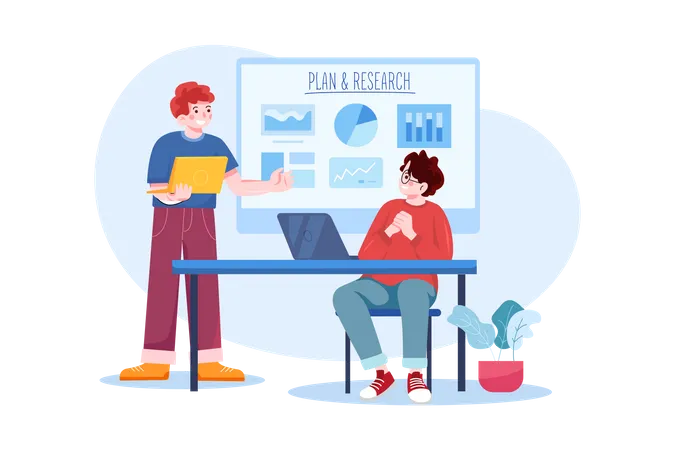 Business product planning and research  Illustration