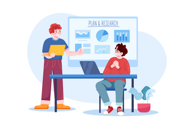 Geschäftsproduktplanung und -forschung  Illustration