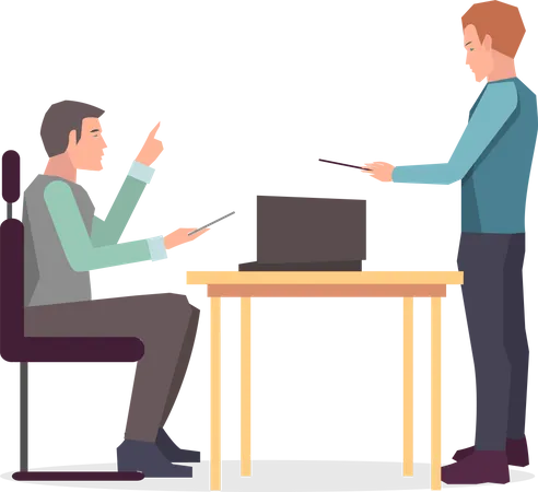 Business professional discussing work In front of entrepreneurship  Illustration