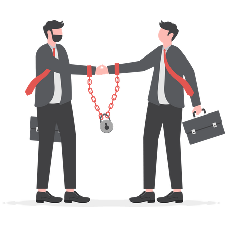 Business professional handshaking with echother  Illustration