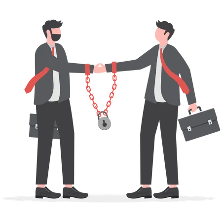 Binding Contract Business Deal And Agreement Corporate Handshake Partnership Illustration