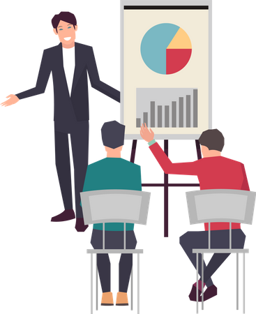 Business professional presenting chart in the meeting Illustration