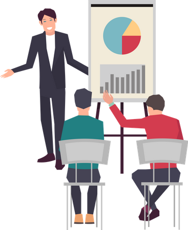 Business professional presenting chart in the meeting  Illustration