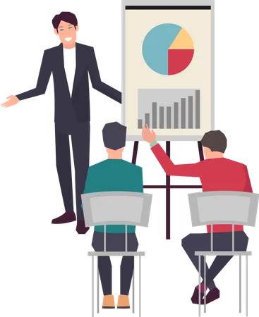 Business professional presenting chart in the meeting  Illustration