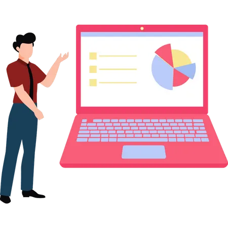 Business professional showing chart graph  Illustration