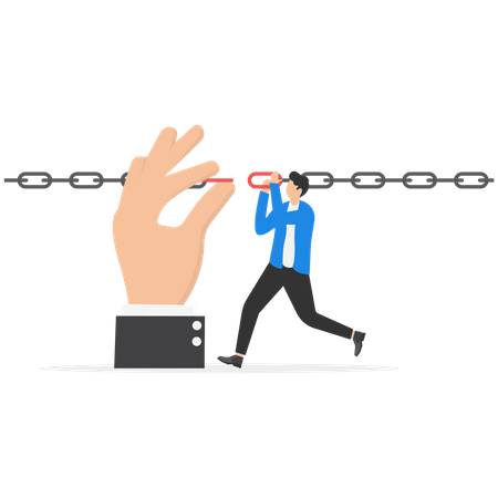Business professionals connecting chains together  Illustration