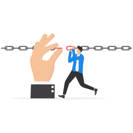 Business professionals connecting chains together  Illustration
