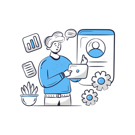 Business profile management  イラスト