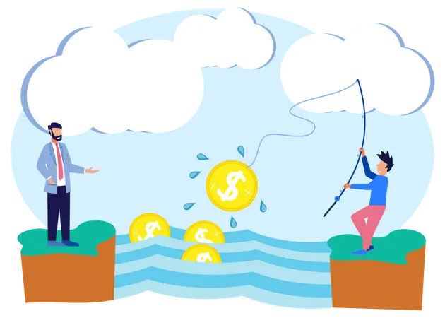 Illustration Vector Graphic Cartoon Character Of Business Profit Illustration