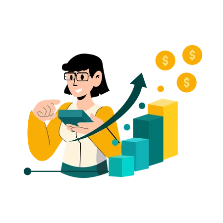 Business profit growth  Illustration