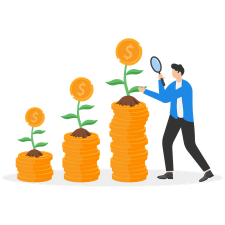 Business profit performance of return on investment  Illustration