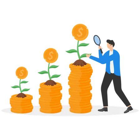 Business profit performance of return on investment  Illustration