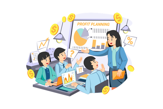 Business profit planning Illustration