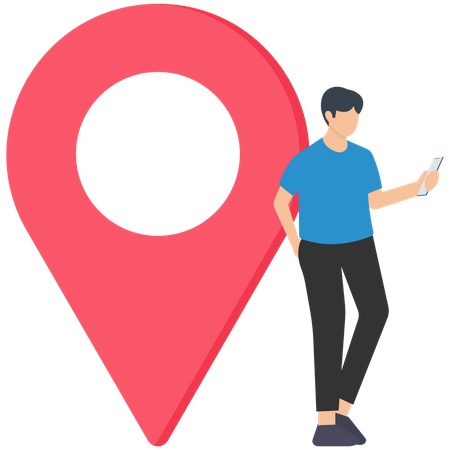 Business relocation, move office to new address or transfer to new location concept, businessman company owner jumping from map navigation pin to new one metaphor of relocation.  Illustration