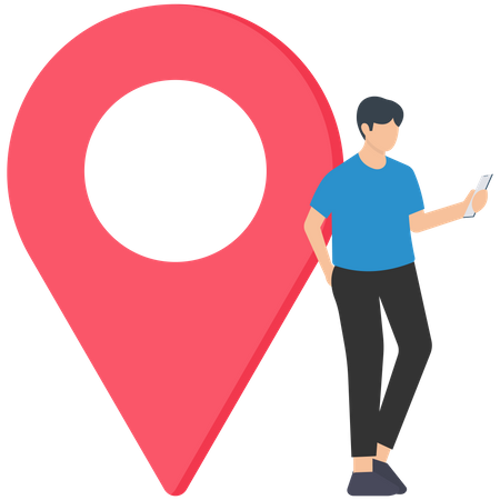 Business relocation, move office to new address or transfer to new location concept, businessman company owner jumping from map navigation pin to new one metaphor of relocation.  イラスト