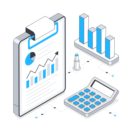 Business Report and analysis chart  Illustration