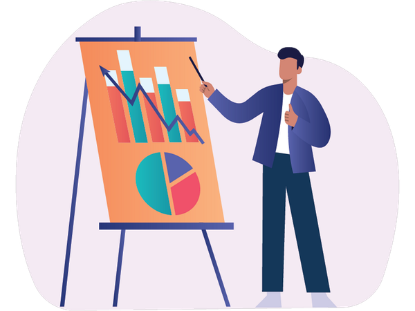 Business Report showing profit and loss of company  Illustration