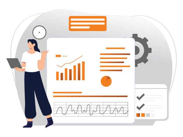 Business Report showing profit and loss of company  Illustration