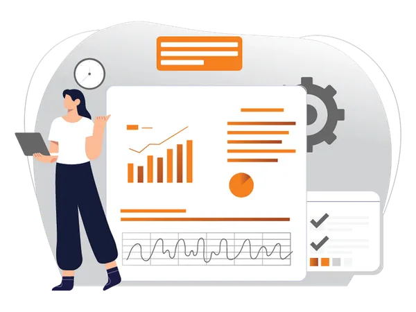 Business Report showing profit and loss of company  Illustration